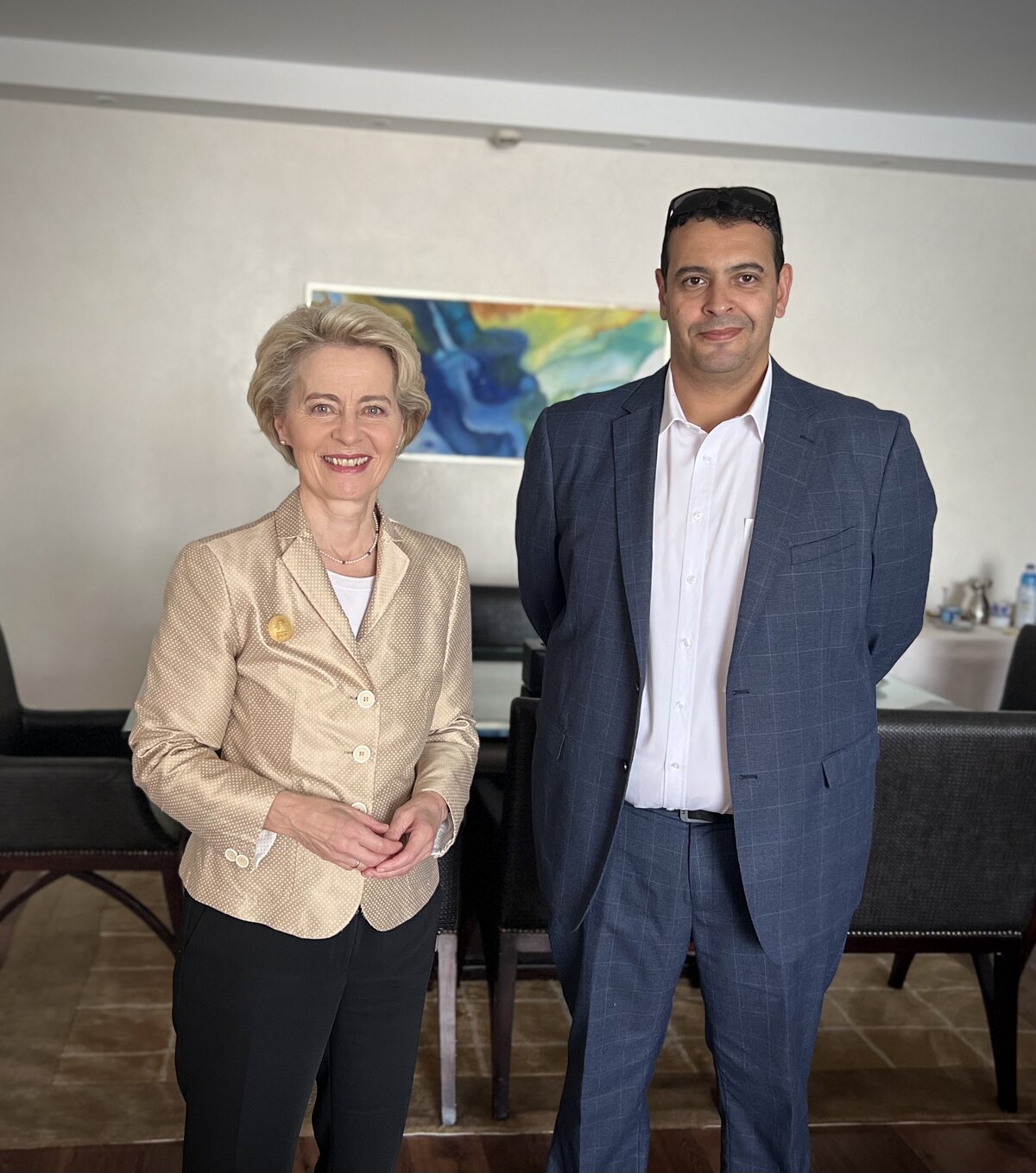 Yacine Bakouche, founder of Best of Tours, with European Commission President Ursula von der Leyen.